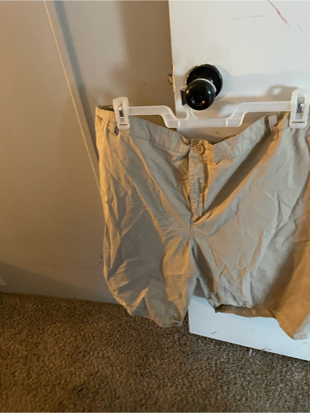 Avenue Beige Elastic Waist Shorts